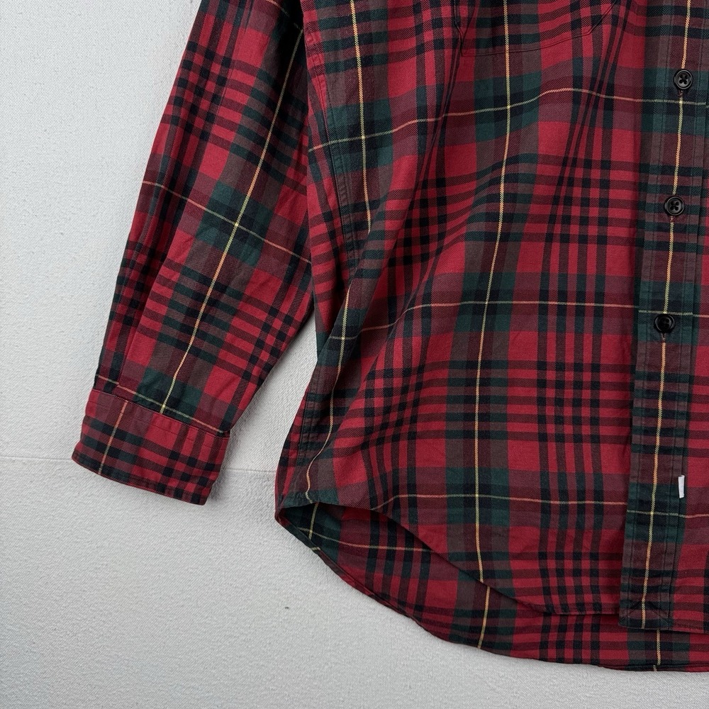 90's Vtg Polo Ralph Lauren Tartan Plaid Wool‎ Blend Flannel Shirt Men's M Red - Picture 5 of 14